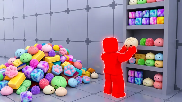 Clean the Squishies shelf display